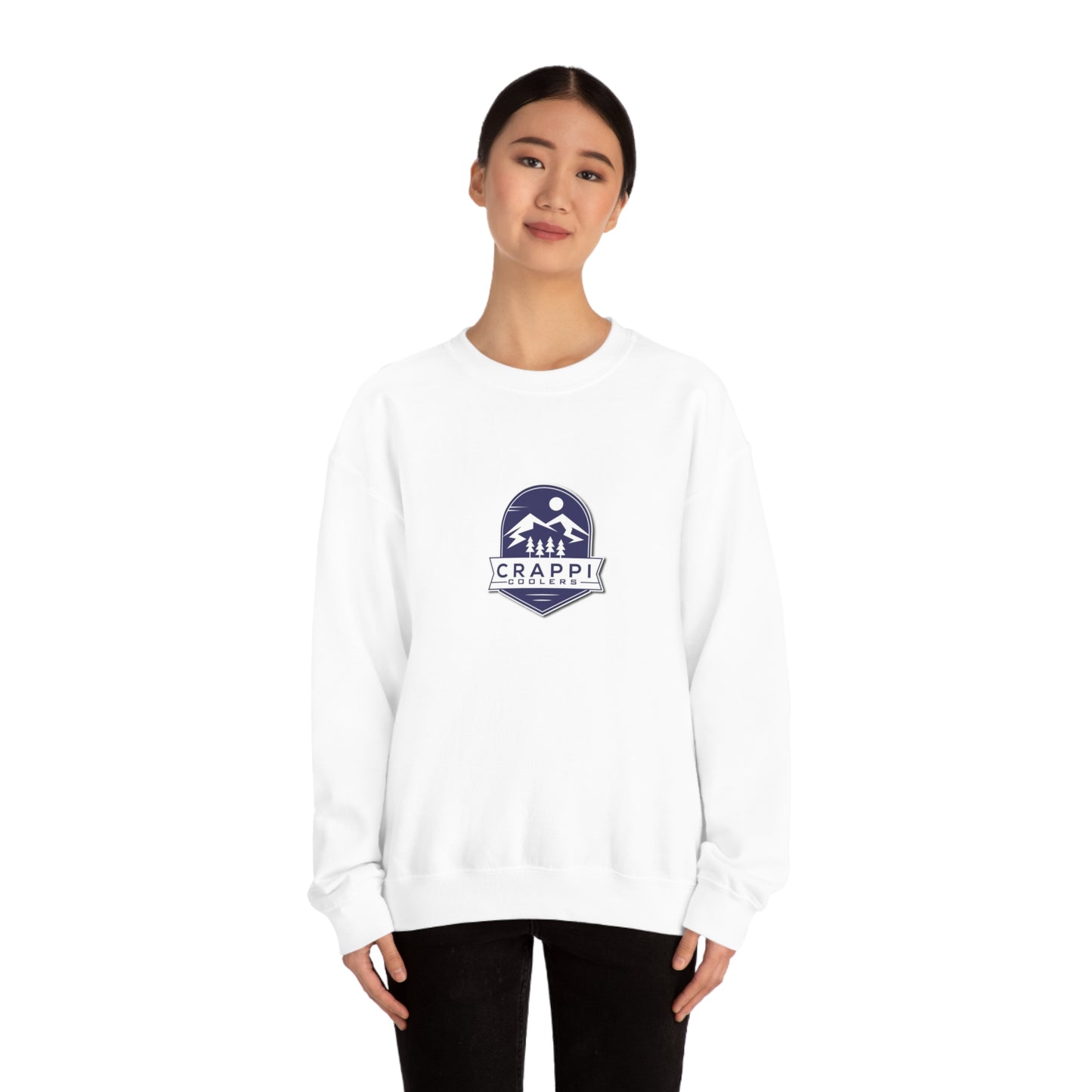 Crappi Coolers Blue Mountain Badge Unisex Heavy Blend™ Crewneck Sweatshirt