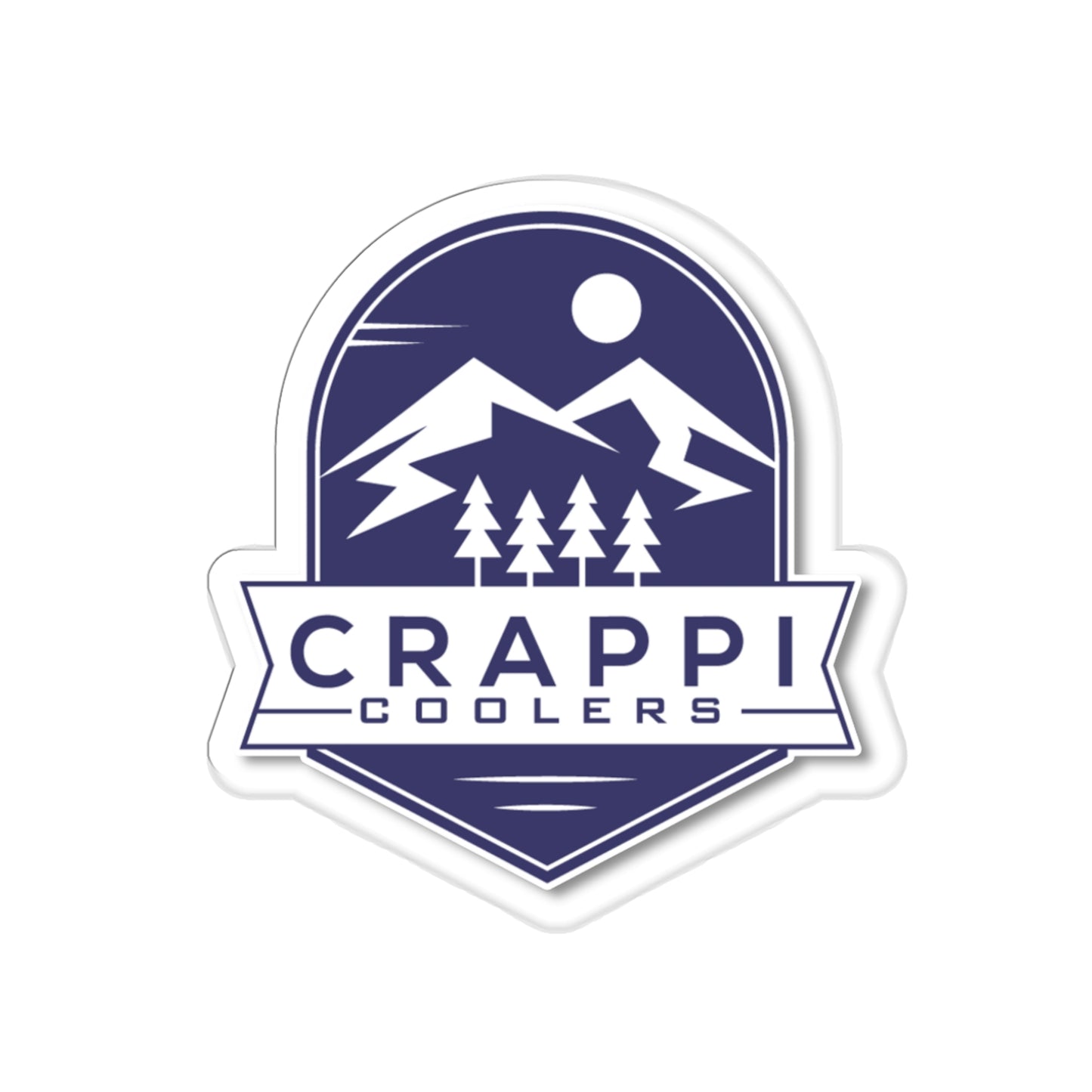 Crappi Coolers Blue Mountain Badge Kiss-Cut Sticker