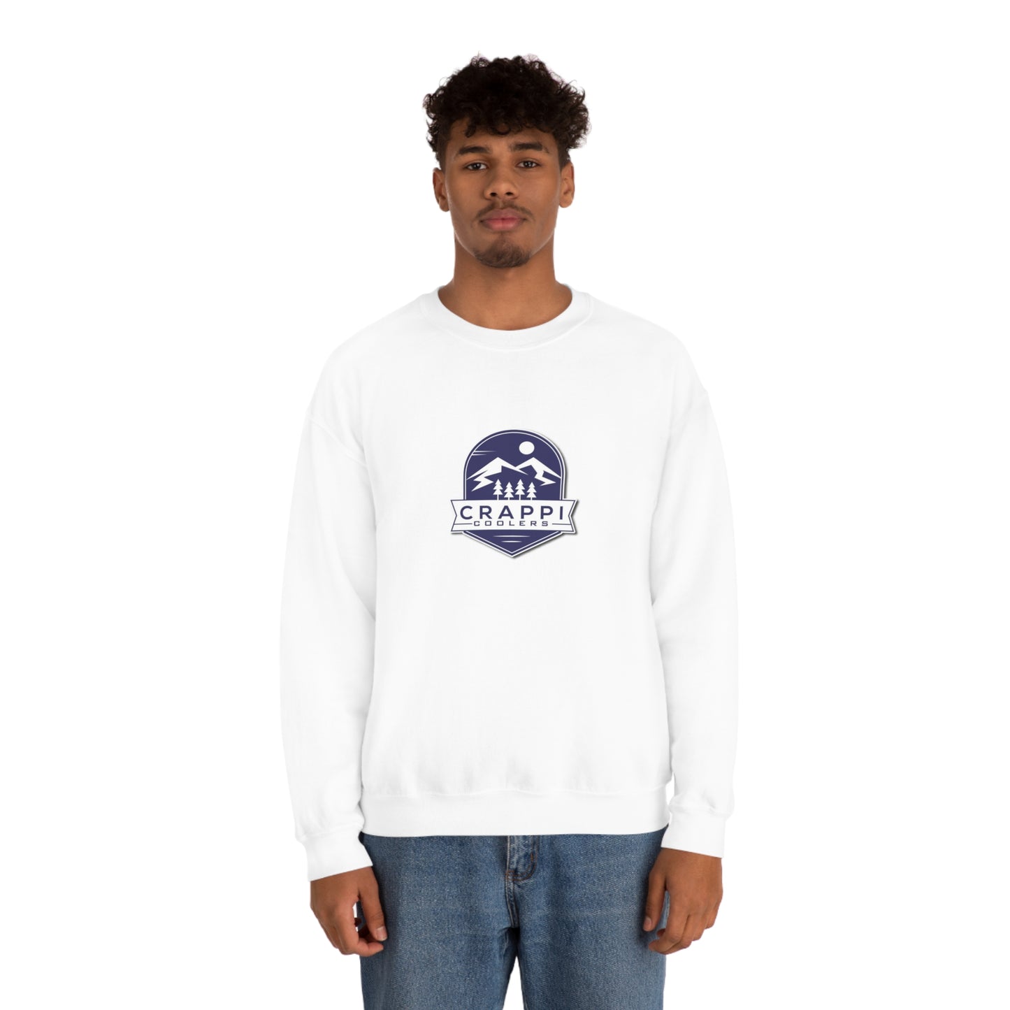 Crappi Coolers Blue Mountain Badge Unisex Heavy Blend™ Crewneck Sweatshirt