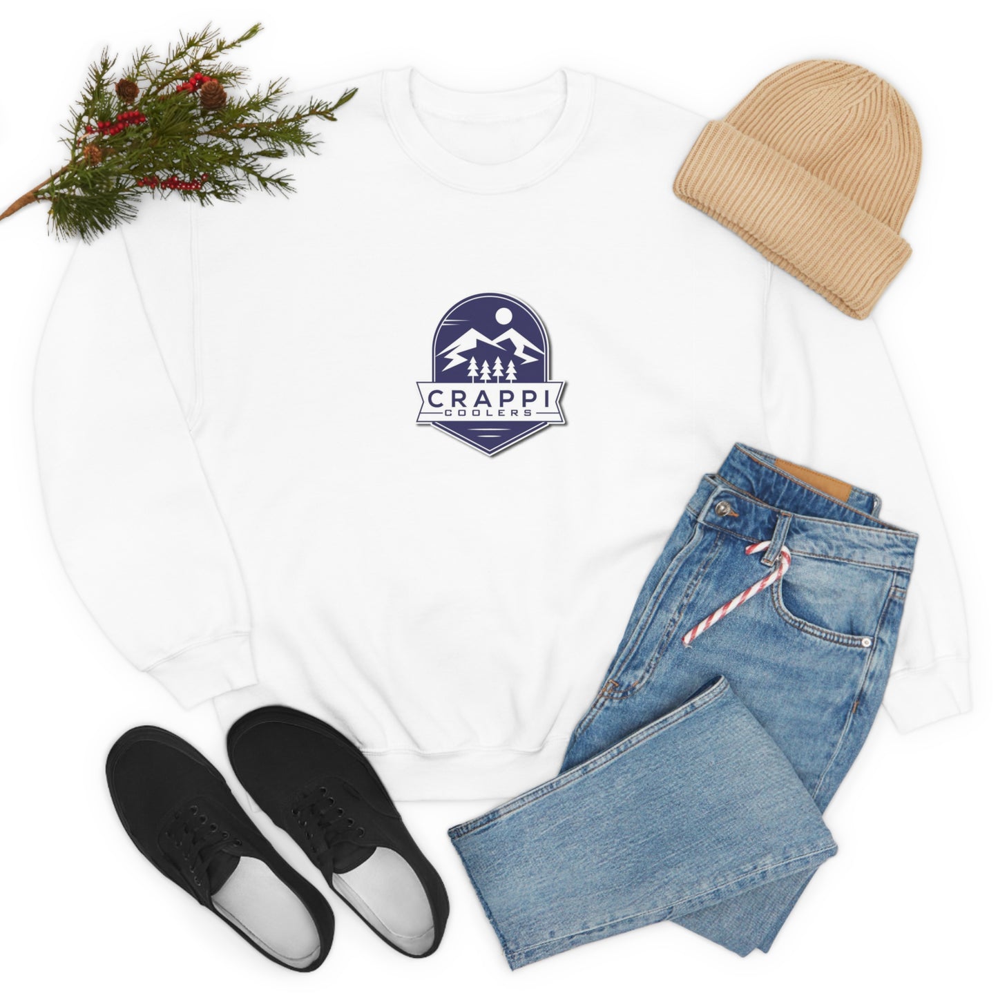 Crappi Coolers Blue Mountain Badge Unisex Heavy Blend™ Crewneck Sweatshirt