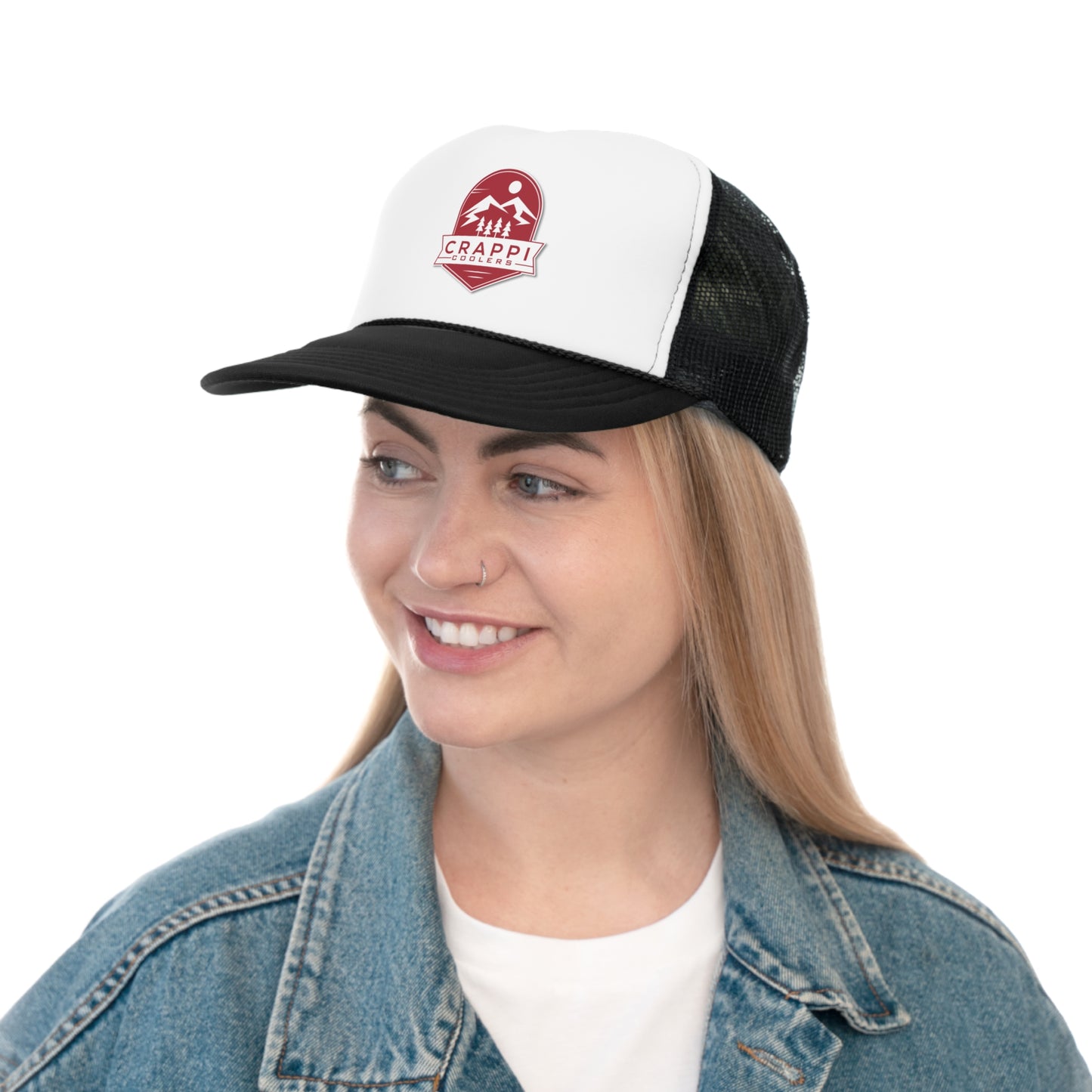 Crappi Coolers Red Mountain Badge Trucker Hat