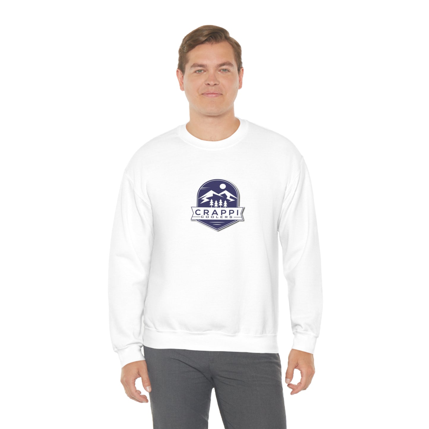 Crappi Coolers Blue Mountain Badge Unisex Heavy Blend™ Crewneck Sweatshirt