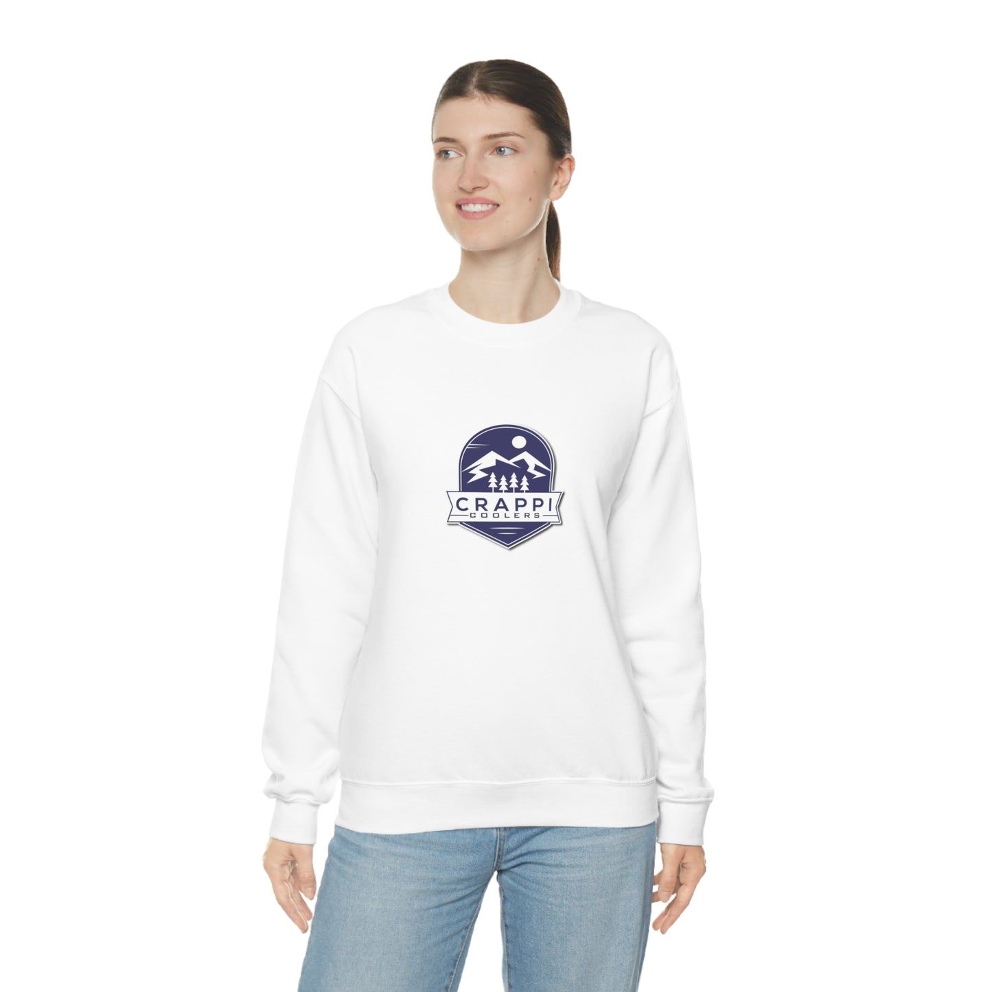 Crappi Coolers Blue Mountain Badge Unisex Heavy Blend™ Crewneck Sweatshirt