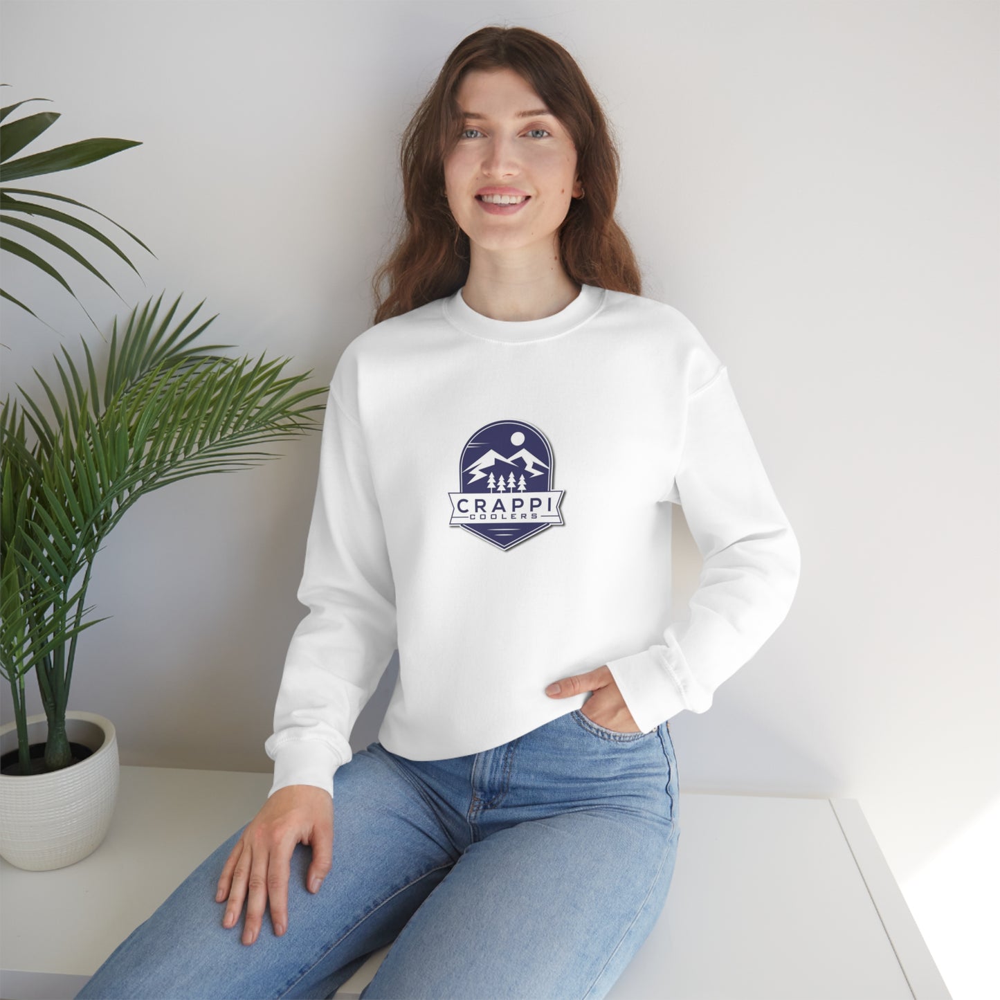 Crappi Coolers Blue Mountain Badge Unisex Heavy Blend™ Crewneck Sweatshirt