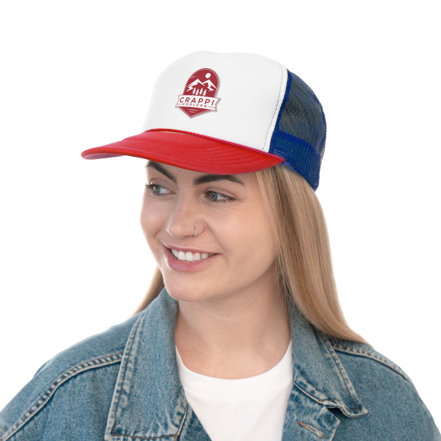 Crappi Coolers Red Mountain Badge Trucker Hat